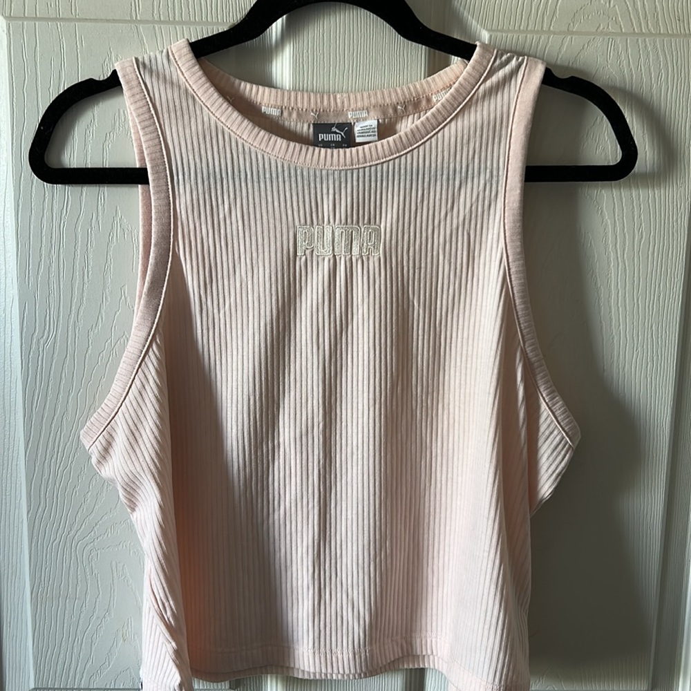 Puma | baby pink ribbed sleeveless workout‎ tank-top Size XL - Picture 10 of 10